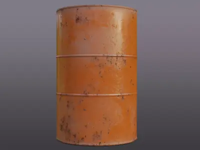 Oil Drum Low-poly 3D model