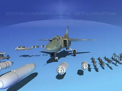 Mig-23 Fighter Ethiopia 3D model