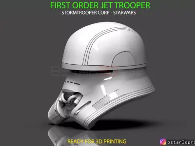 First Order JET TROOPER Helmet - Stormtrooper Corp - STARWARS 3D print model