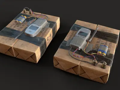 C4 Plastique Bomb Low-poly 3D model