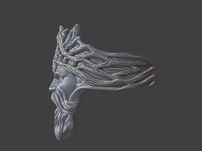 the greenman celtic god ring 3D print model