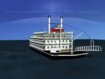 Stern Wheeler River Boat 3D model