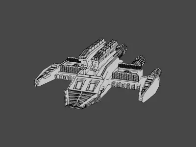 Spaceship 3D Model Created in Blender3D 3D model