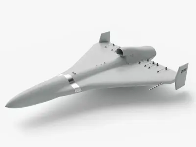 Iranian military drone Shahed-238 with jet engine Low-poly 3D model
