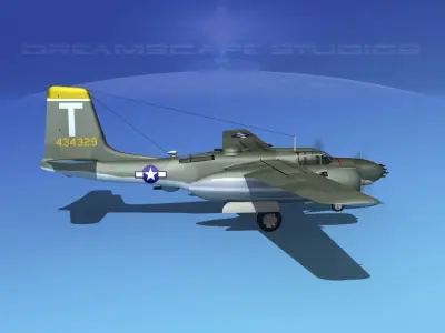 Douglas A-26B Invader V01 3D model