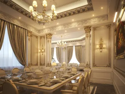 Luxury Living &amp; Dining 3D model