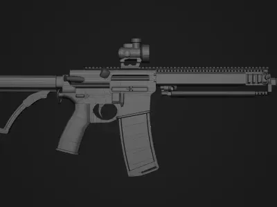 AR15 223 Rifle Game Ready Low-poly 3D model