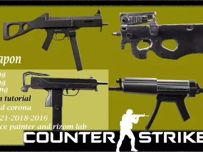 4weapons smg in counter strike 3D model