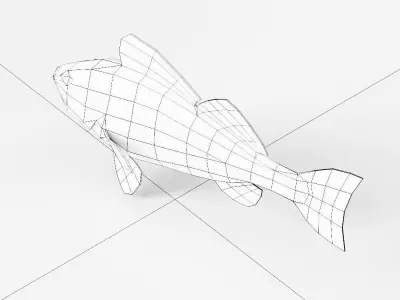 Brown rock fish low poly 3d model  Low-poly 3D model