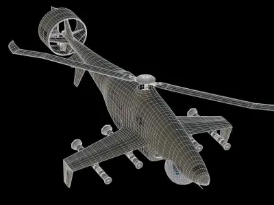 Sharkeye X UAS Tactical Helicopter VR Military Challenge Low-poly 3D model