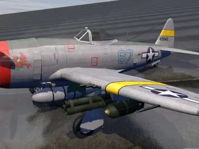 Republic P-47D-25 Thunderbolt  - Bubbletop 3D model