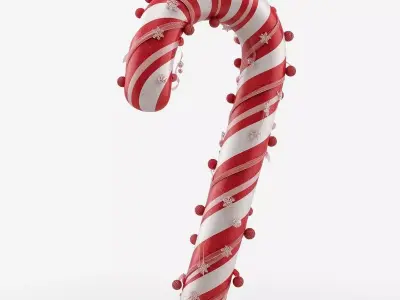 Oversized Candy Cane 3D Model Festive Holiday Prop Free low-poly 3D model