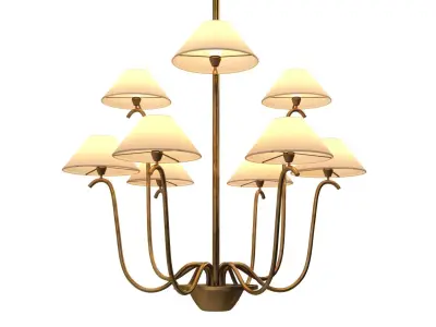 Large Jet Deau Five arm Wall Light In The Style Of Jean Royere 3D model