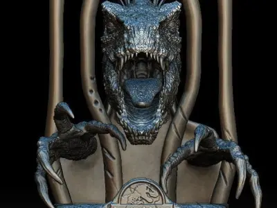 Indoraptor Jurassic world head bust statue 3D model