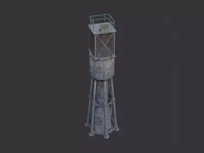 Weathered Lighthouse Tower Exterior Low-poly 3D model