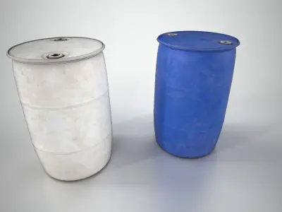Plastic Barrel Low-poly 3D model