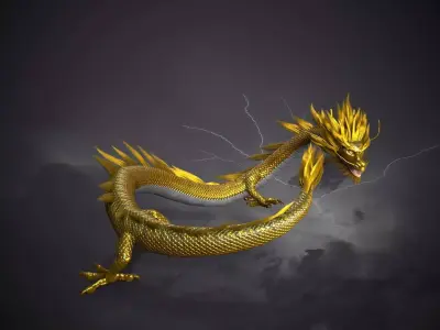 Chinese Dragon Loong Low-poly 3D model