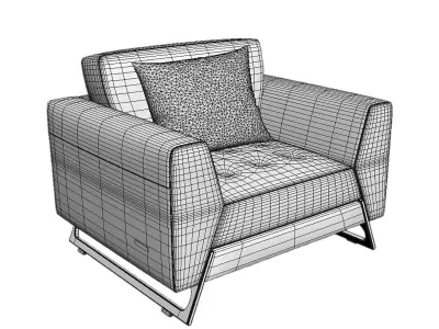 Roche Bobois Satelis Canape Sofa and Armchair Free 3D model