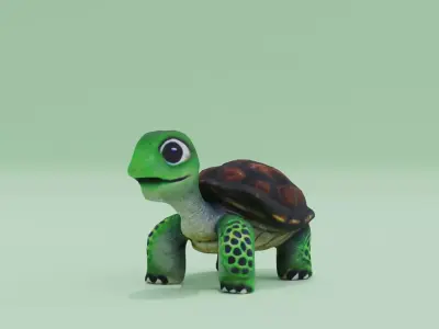 Baby Turtle Cute Low-poly 3D model