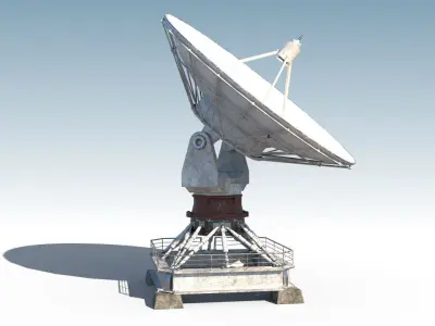 Radar PBR satellite dish Low-poly 3D model
