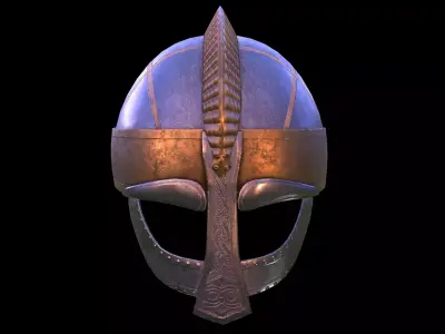 viking helmet Low-poly 3D model 10