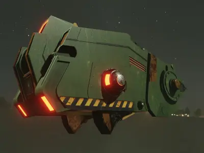 War Spaceship Low-poly 3D model