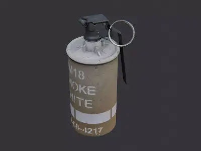 Offhand Smoke Grenade with Ring Lever Low-poly 3D model