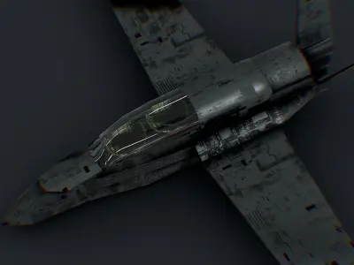 Futuristic Sci-Fi Air Force Airplane Space Ship Low-poly 3D model