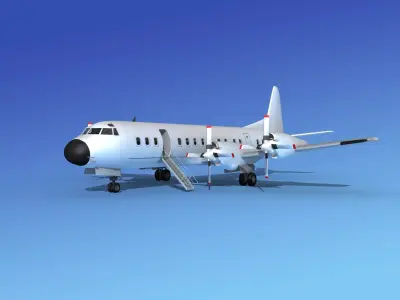 Lockheed L-188 Electra HP Unmarked 5 3D model