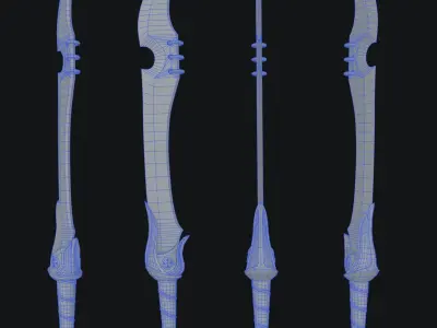 Fantasy Sword - Orks Misery Low-poly 3D model