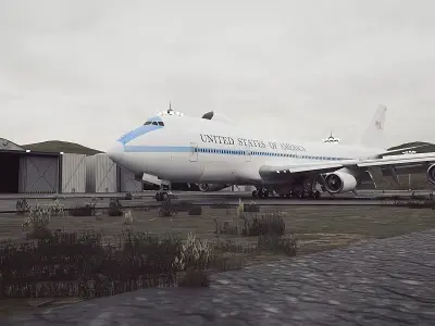 Boeing E4 Advanced Airborne Command Post - The NIGHTWATCH PLANE Low-poly 3D model