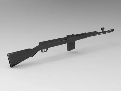 SVT 40 semi-automatic battle rifle 3D model