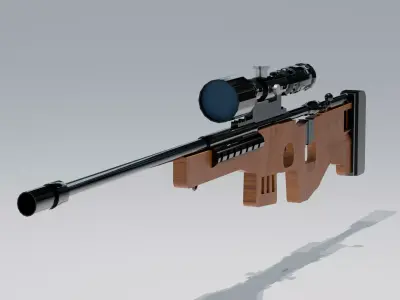 AAA Game Ready AWP Sniper Rifle Low Poly Optimized Low-poly 3D model