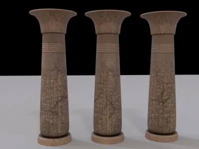 column pharaoh 3d ancient models Low-poly 3D model