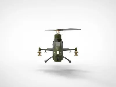 AH-1 Cobra Helicopter 3D model