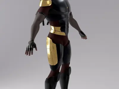 Superhero mercenary Low-poly 3D model