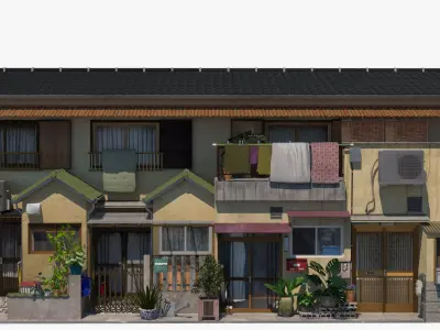 Osaka Townhouses PBR Remastered 3D model purchase