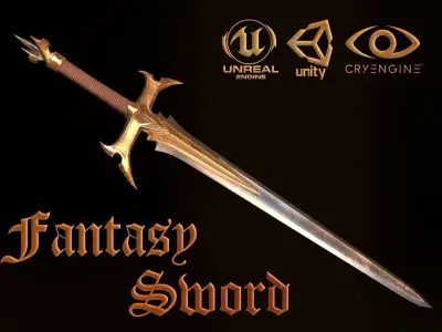 FANTASY SWORD Low-poly 3D model 27