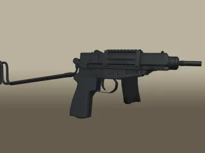 Mini Machine Pistol Low-poly 3D model