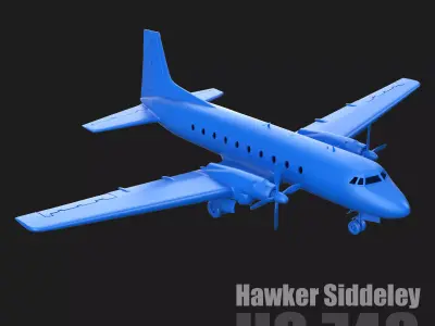 HAWKER SIDDELEY HS 748 3D print model