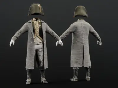 Soldier Napoleon Battlefield Rigged Low-poly 3D model