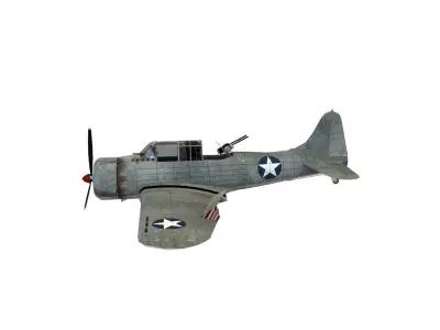 Douglas SBD - WW2 Plane Low-poly 3D model