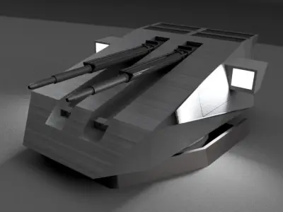 Anti air 05 double muzzle 3D model