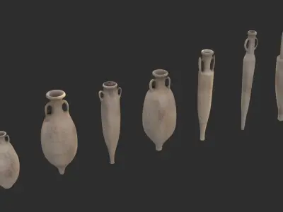 Amphora - Sand Terracotta Low-poly 3D model