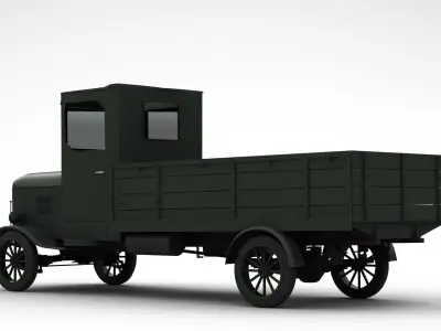 Old Truck 1900s Low-poly 3D model