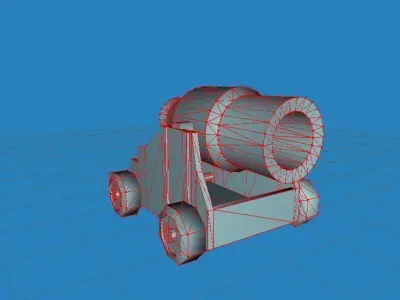 fantasy cannon Low-poly 3D model