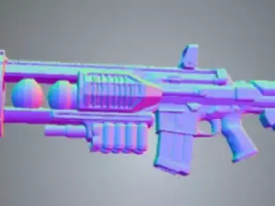 Sci-Fi Plasma Rifle - Energy Weapon Game Asset Low-poly 3D model