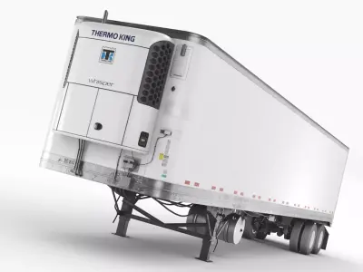 Trailers Set Low-poly 3D model