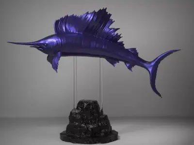 Istiophorus sailfish sculpture Free 3D print model