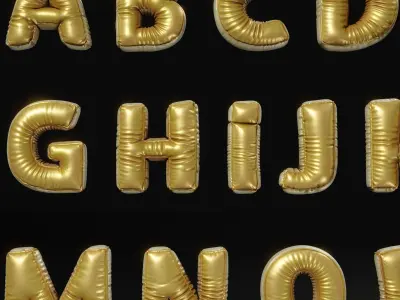 Cute soft alphabet 3D model